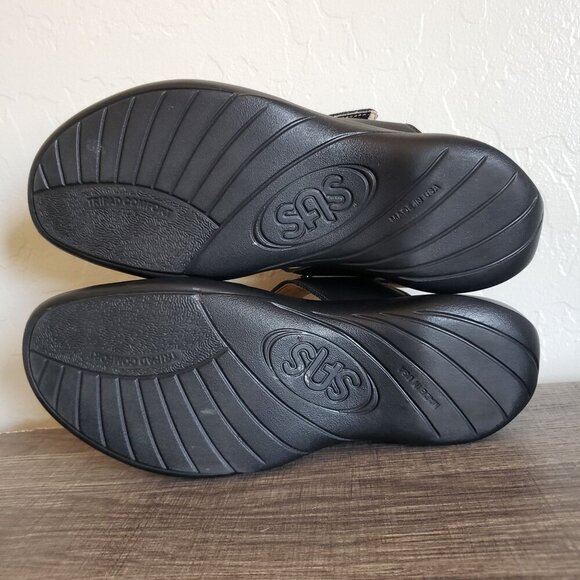 SAS Lisette Heel Strap Studded Leather Black Sandal Women's 9 Comfort Adjustable - Picture 8 of 11